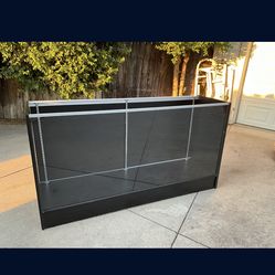 Black Glass Display Case Cabinet