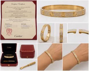 CARTIER Bracelet LEVE size 16 full diamonds