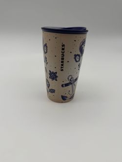 Starbucks Ceramic Travel Tumbler Floral Anchor