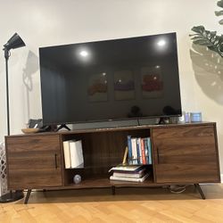 Brown Wooden TV Stand With Storage