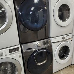 Samsung AddWash 5.0cu Ft Large Capacity Front Loading Washer And Stackable Gas Dryer Set 