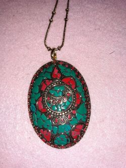 Turquoise and Red Coral necklace