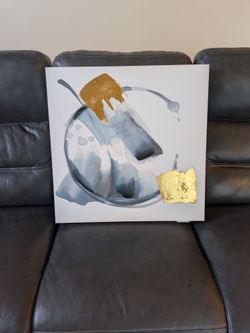 Abstract Canvas Wall Art with Gold Accents