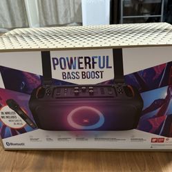 JBL PartyBox On-The-Go - Portable Party Speaker with Built-in Lights and Wireless mic (Brand New sealed)