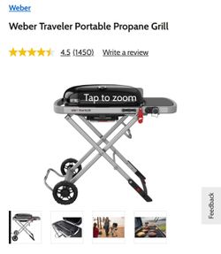 Weber Traveler Portable Propane Gas Grill – Works Great, Foldable w/ Wheels