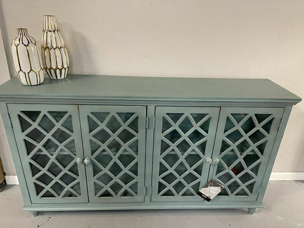 Mirimyn - Antique Teal - Accent Cabinet-sameday Delivery