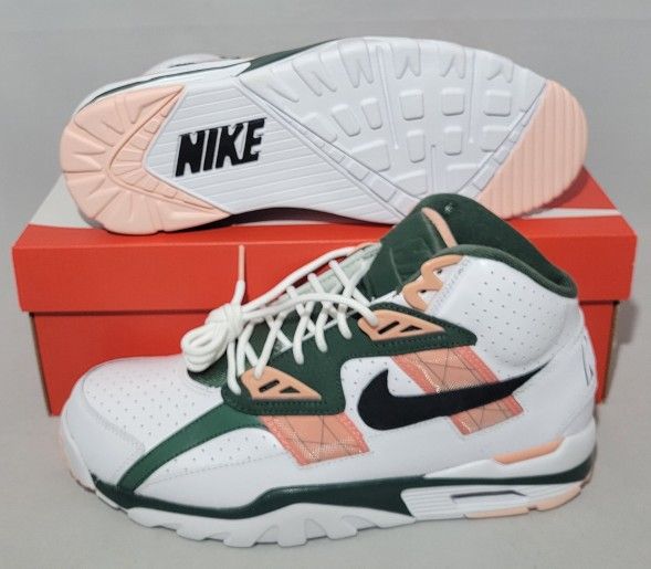 Nike Air Trainer SC High Pink Quartz White Green CU6672-100 Mens Size 10.5