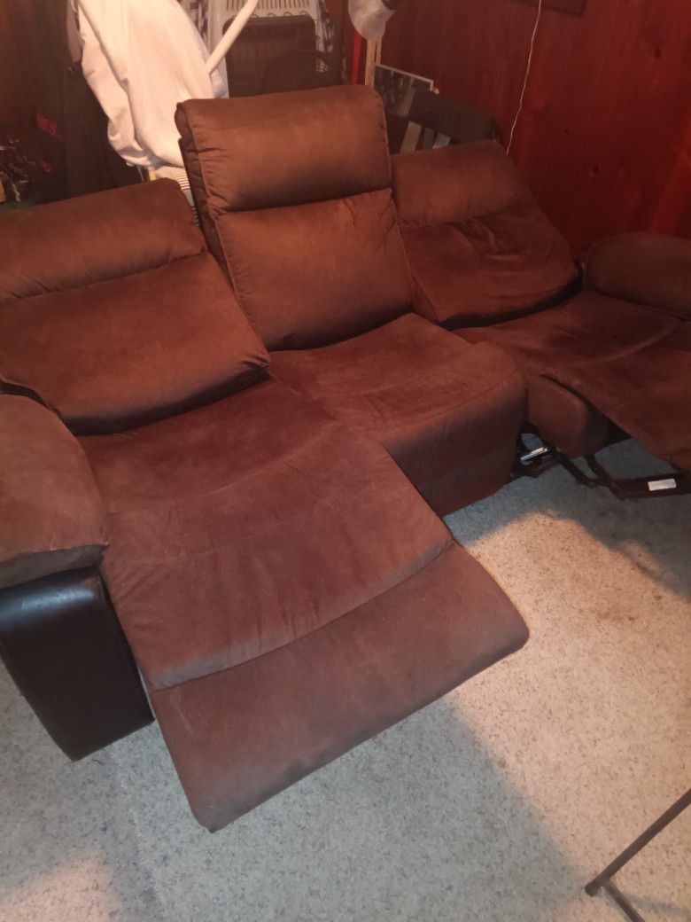 Moving Soon $550 Recliner Full Size Couch Pd.$1,100