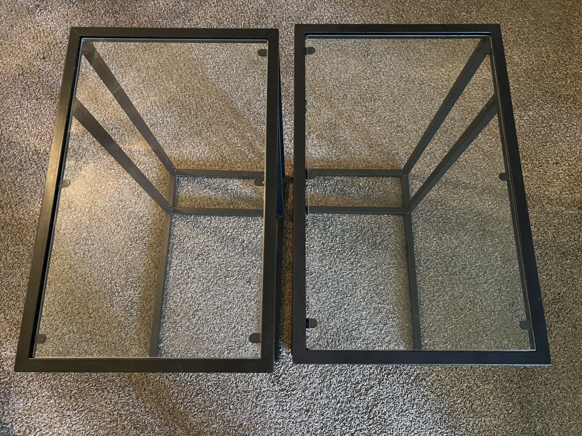 Glass Side Table Set