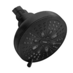 Moen HydroEnergetix 8-Spray Patterns with 1.75 GPM 4.75 in. Single Wall Mount Fixed Shower Head in Matte Black