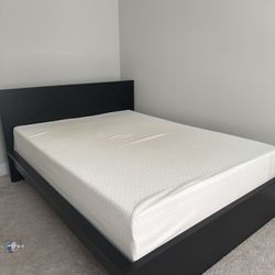 MOVE OUT SALE – Queen Bed Frame + Mattress – Modern Platform Style – $300 OBO