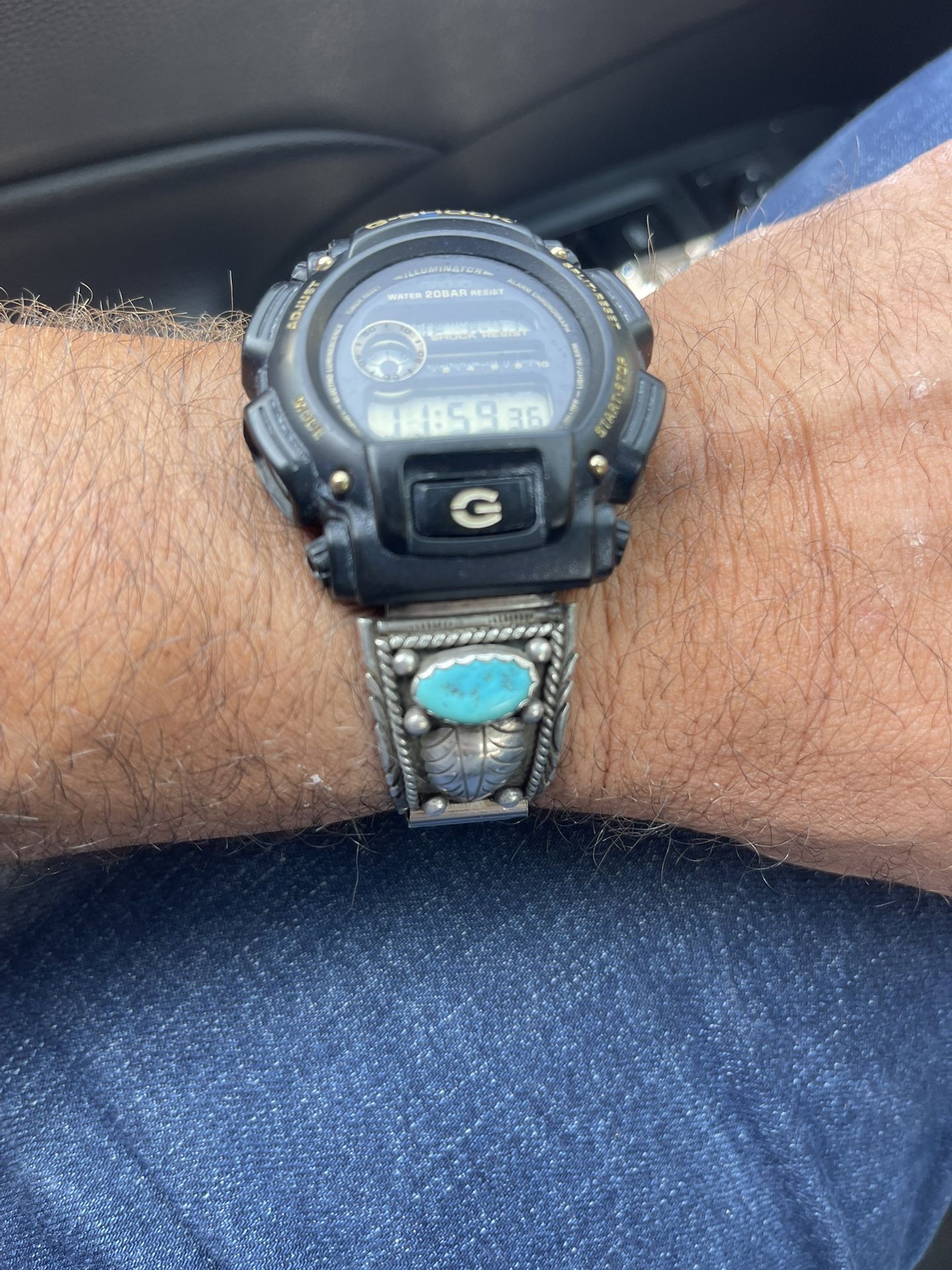 Casio G-Shock On Silver Turquoise Men Band