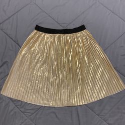 Gold Pleated Girls Skirt
