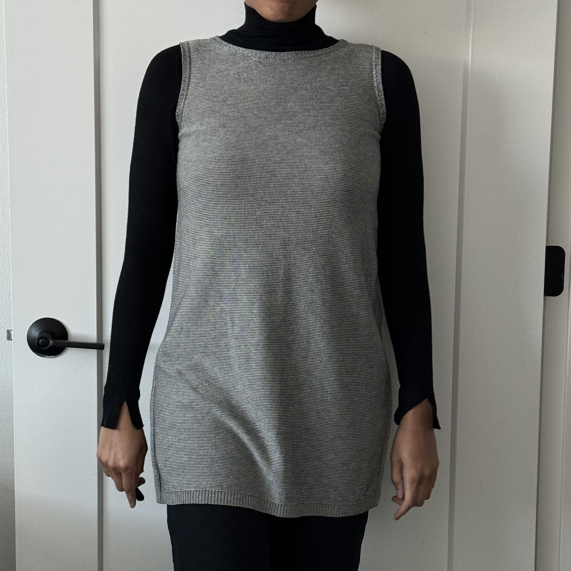 Eileen Fisher Tunic Top Women's Size XS Gray Lyocell Tencel