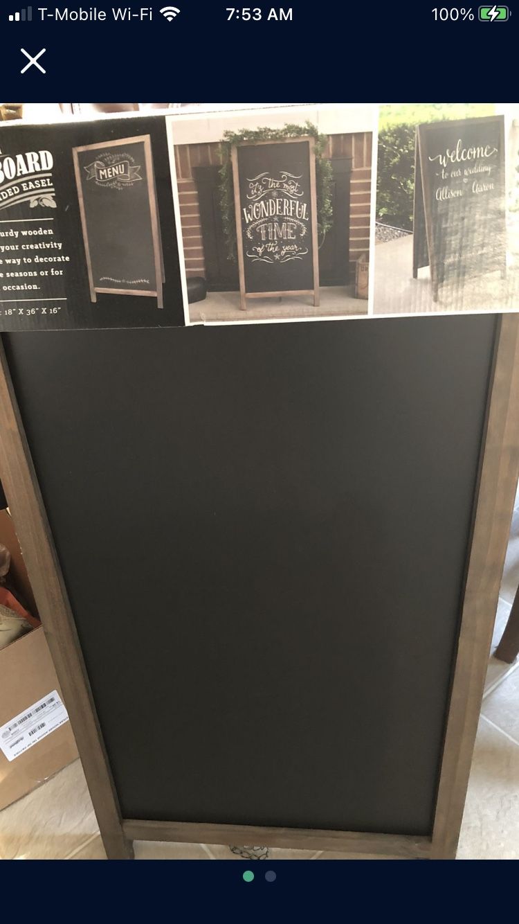 Large Double Sided NEW Chalkboard Easel, Menu, Diner, Wedding, More