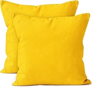 ENCASA XO Sunflower Yellow 22āX22ā Pillow Covers. Perfect For Pool Or Patio Area. Inserts Not Included.