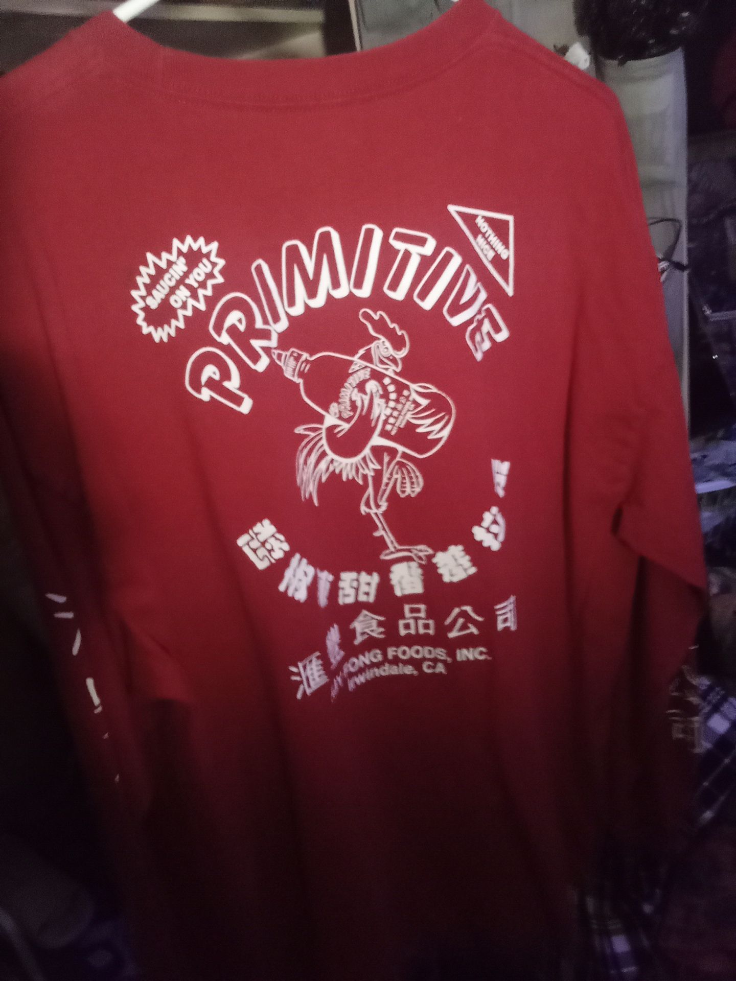 Primitive Skateboard x Huy Fong Sriracha Collaboration Long Sleeve 