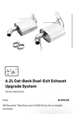 Chevy Camaro GM performance exhaust