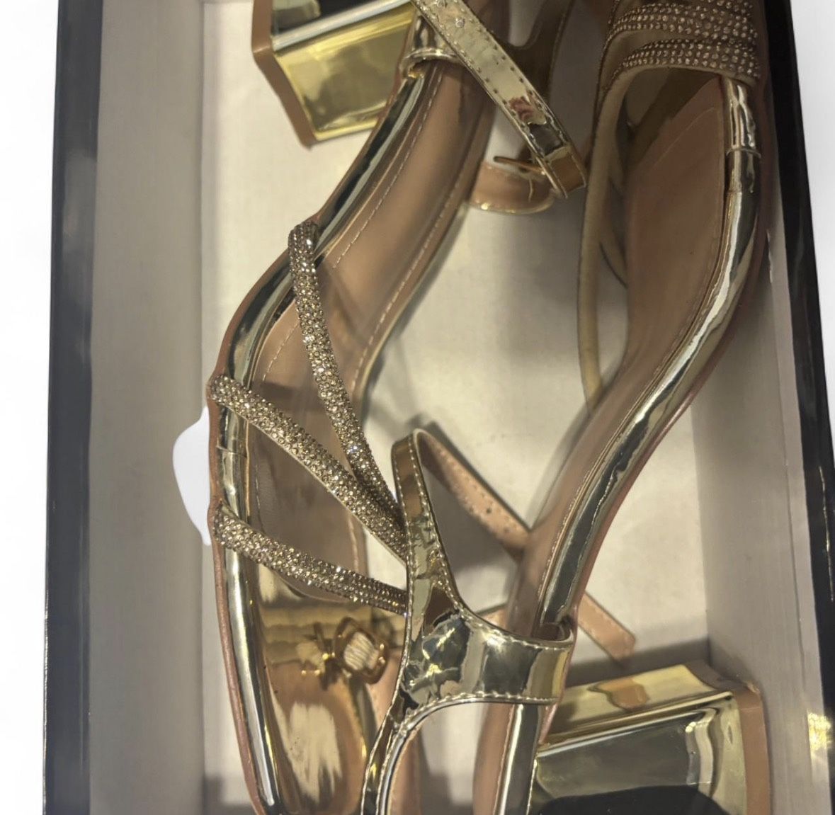 GOLD MINI PLATFORM HEELS