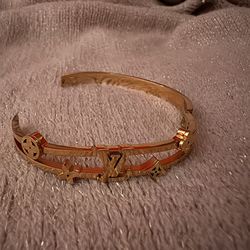 LV Gold Monogram Bracelet Cuff 