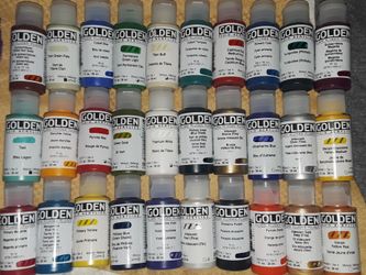 GOLDEN FLUID ACRYLIC PAINT BOTTLES