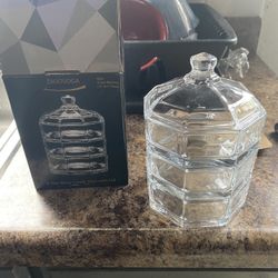 Vintage Glass 3-Tier Serving Dish Digosoga, Easrer/Birthday Gift NEW