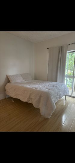 Full size bed frame and mattress