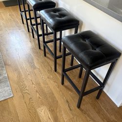 Barstools Black Leather