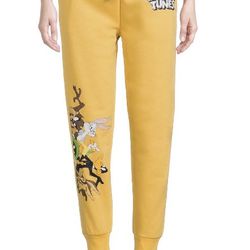 Looney Tunes XL 15/17 youth sweatpants lounge pants yellow