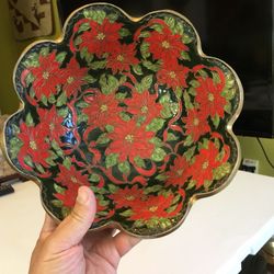 Cloisonné Poinsettia Bowl