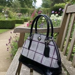 Coach Peyton Cora Glen Plaid Dome Satchel Crossbody Bag