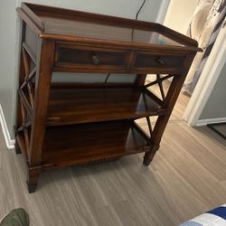 Entryway tables for towels, shoes, or books.