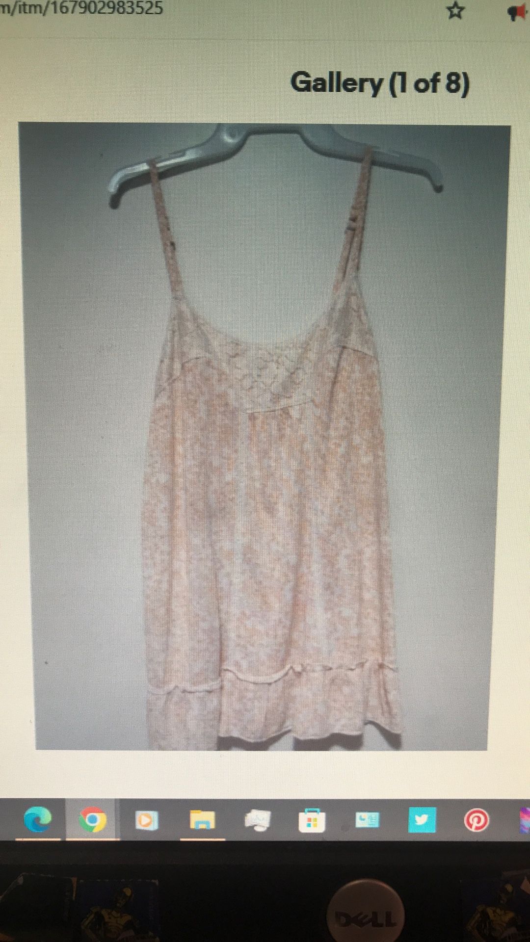 MUDD Adj. Braided Spaghetti Strap Womens Large Halter Tank Top Orange Floral