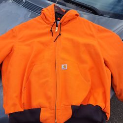 Mens 2x bright orange carhartt jacket