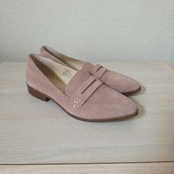 Sole Society Size 7M Faux Suede Light Pink Loafers 