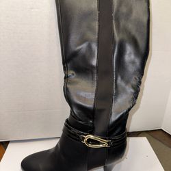 Women's Round Toe Low Heel Zipper Slouchy Mid-Calf Boots Shoes Size 6.5 M
