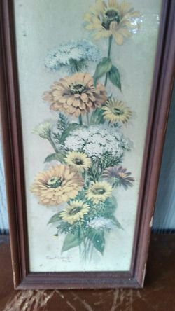 Vintage Robert Laessig Floral Painting.