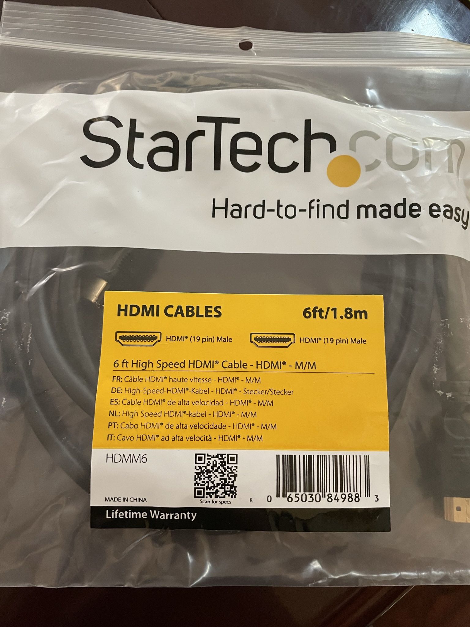 Startech 6ft HDMI Cable