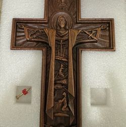 10x8 Cherry Wood Jesus Crucifix Wall Cross