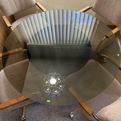 Glass Top Dinner Table