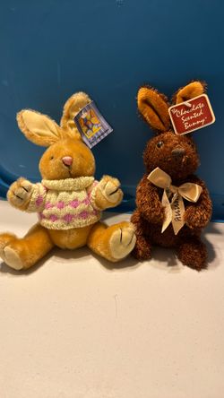 Set Of 2 Plush Easter Bunnies
