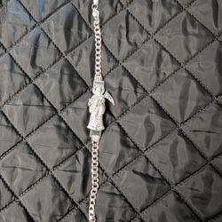 Silver .925 Santa Muerte Bracelet 