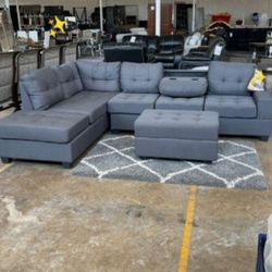Maryland Sectional Seating Set
 2-Piece Reversible Sectional with Drop-Down Cup Holders and Storage Ottoman💳Financing Options