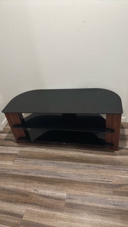 Tv Stand Black Tempered Glass