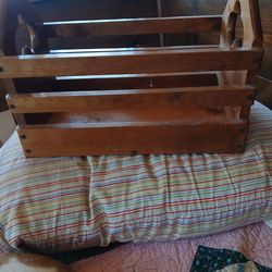 Magazine rack wooden.
