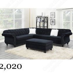 Gorgeous Contemporary Sectional with Studs