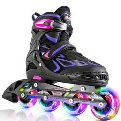  Vinal Inline Skates, Adjustable Light Up Skates for Kids, All Wheels Light Up, Fun Roller Skates for Kids
Size 2-5 kids adjustable