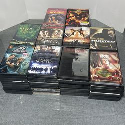 Lot of 100 Total DVDs , mostly action, drama