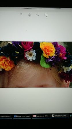 Flower girl headpiece and throwaway bouquet