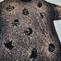 Gildan Black Halloween Paint Splatter Short Sleeve TShirt L